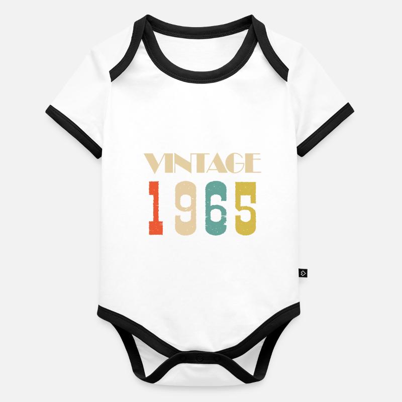 1982 Vintage Geschenk in limitierter Auflage Baby Bio-Kurzarm-Kontrastbody