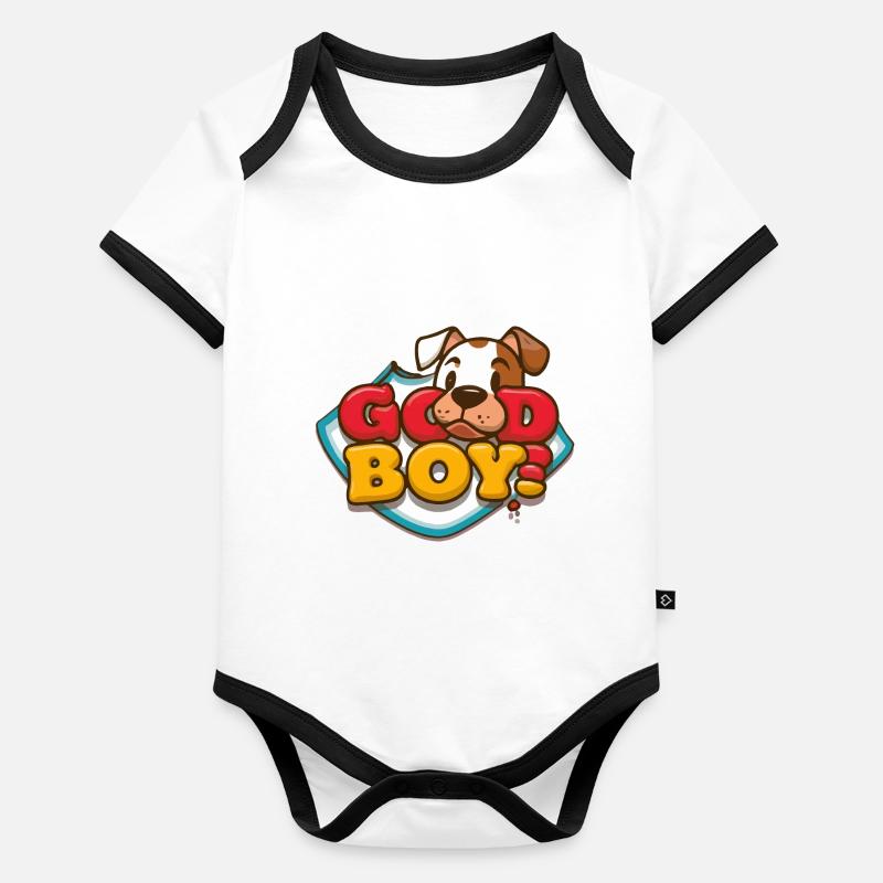Guter Junge Baby Bio-Kurzarm-Kontrastbody