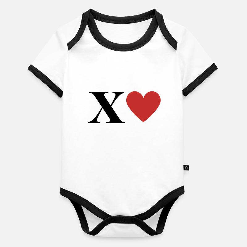 Letter x Red Heart Organic Baby Contrasting Bodysuit