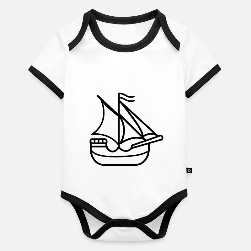 Bateau pirate Body Bébé bio contrasté manches courtes