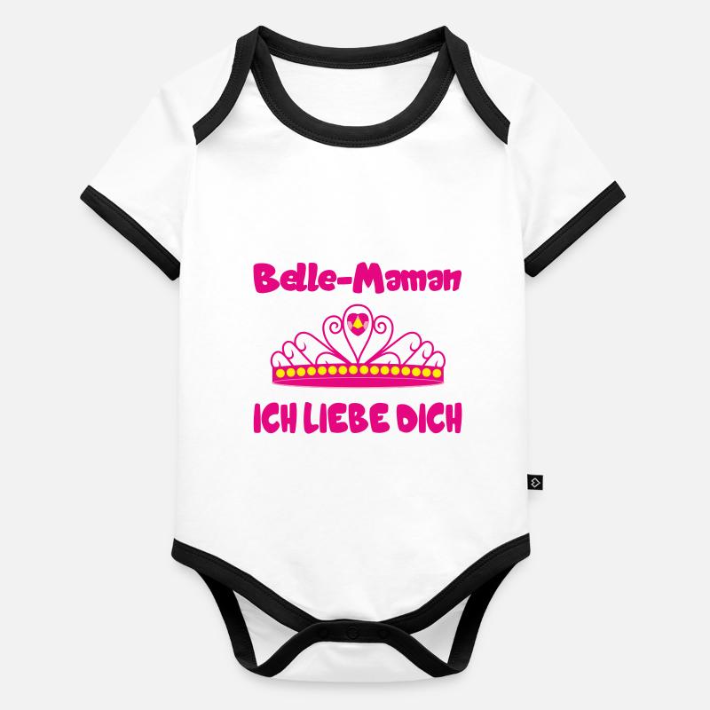 Belle Maman ich liebe dich Body Bébé bio contrasté manches courtes