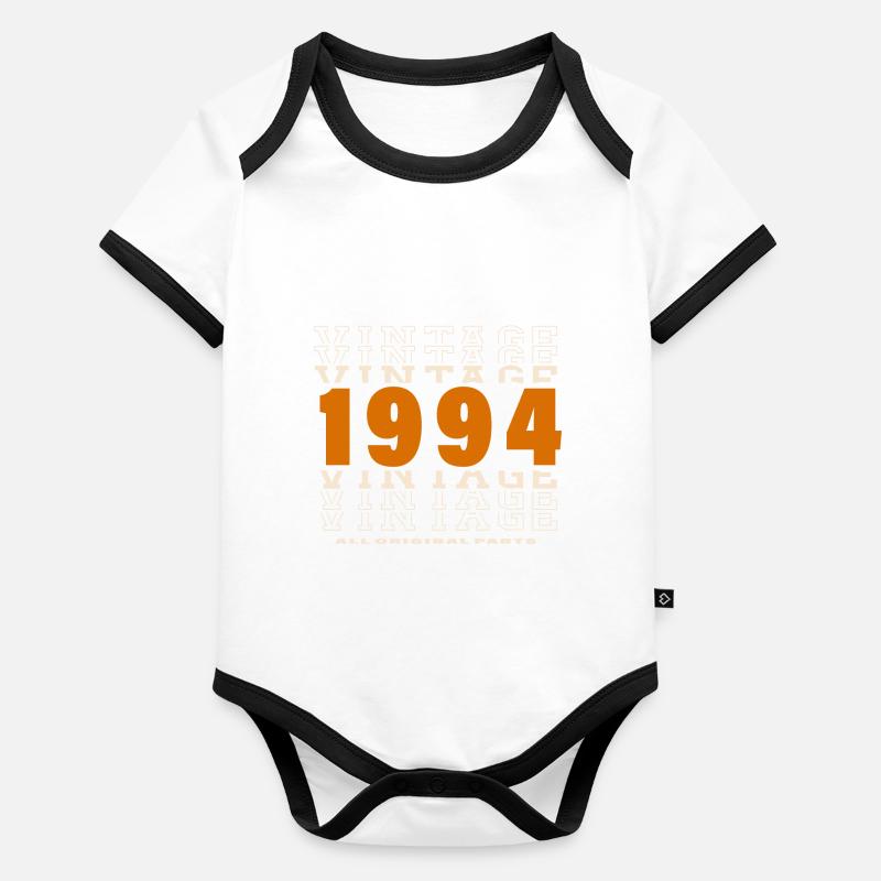 1994 : Vintage - 30e anniversaire Body Bébé bio contrasté manches courtes
