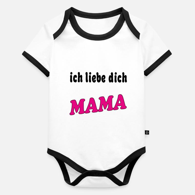 Ich liebe dich mama Body Bébé bio contrasté manches courtes