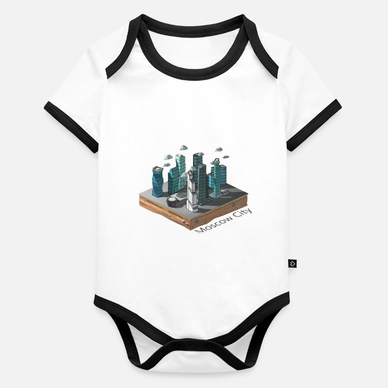 Géométrique low poly Body Bébé bio contrasté manches courtes
