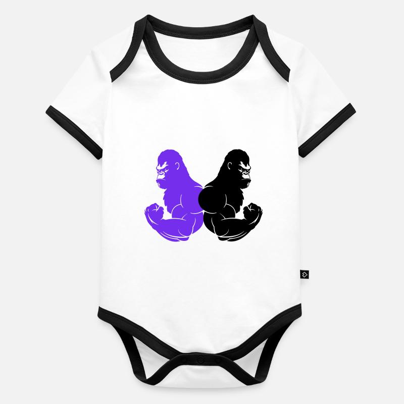 gorilla Baby Bio-Kurzarm-Kontrastbody