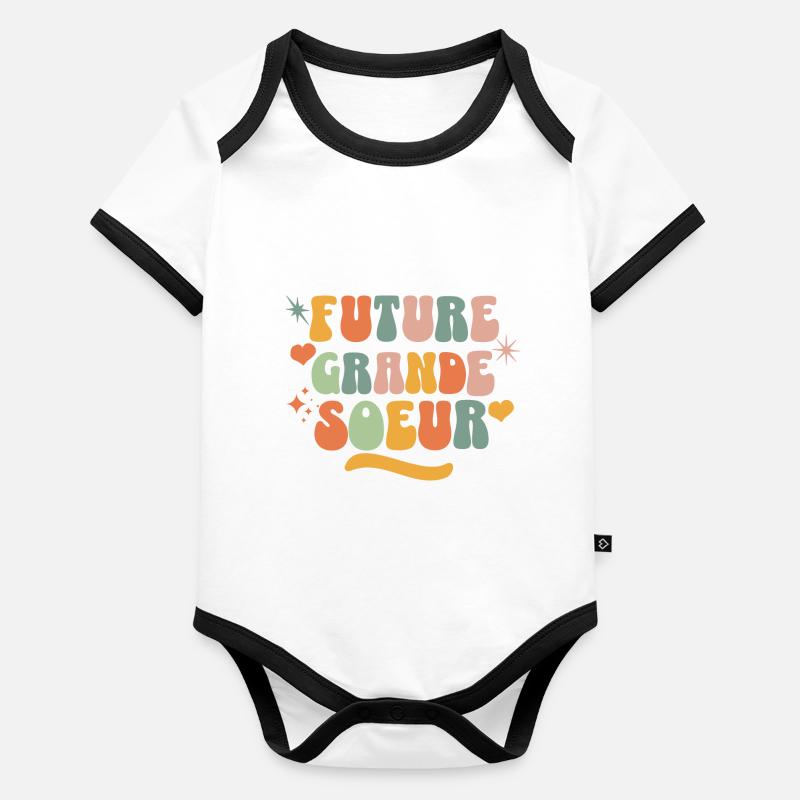 Future Big Sister, Pregnancy Announcement Organic Baby Contrasting Bodysuit