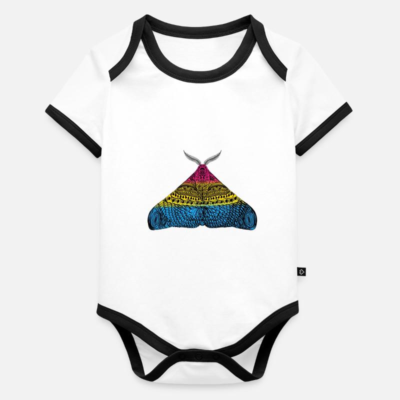 Pansexual pride moth Organic Baby Contrasting Bodysuit