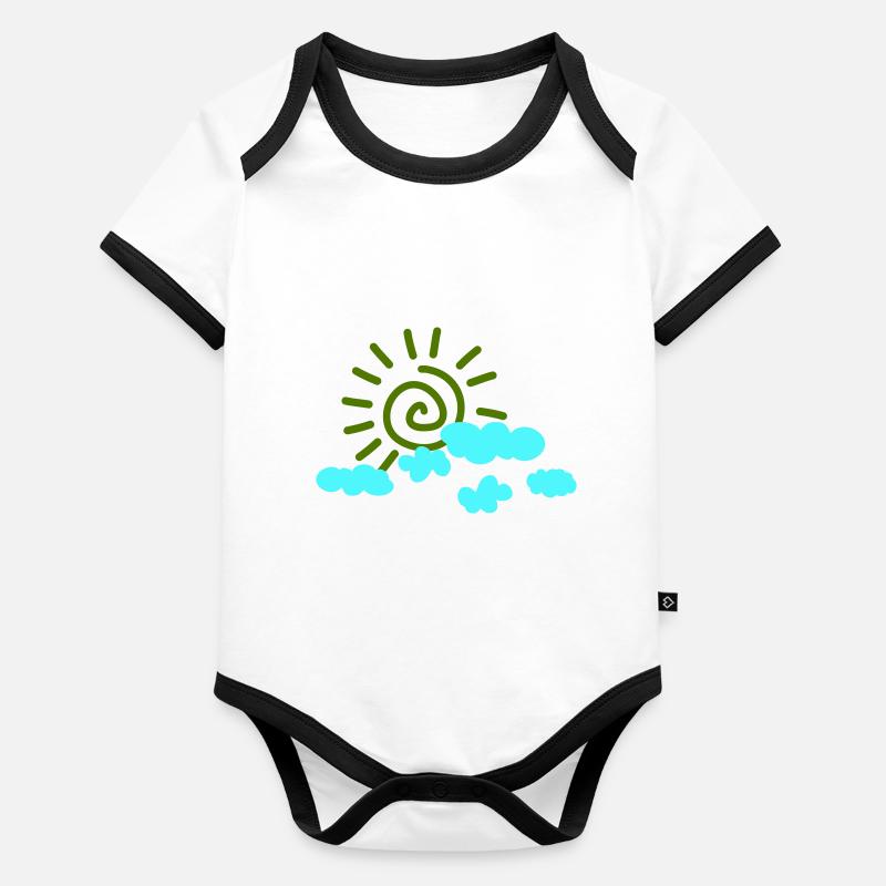 Soleil Ciel Body Bébé bio contrasté manches courtes