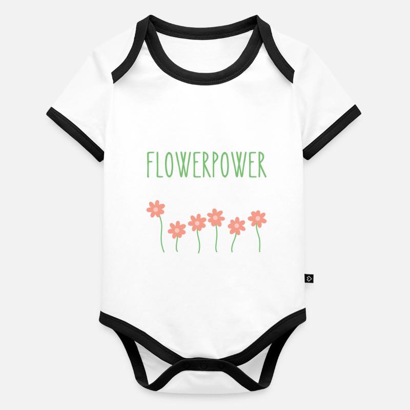 Le pouvoir des fleurs Body Bébé bio contrasté manches courtes