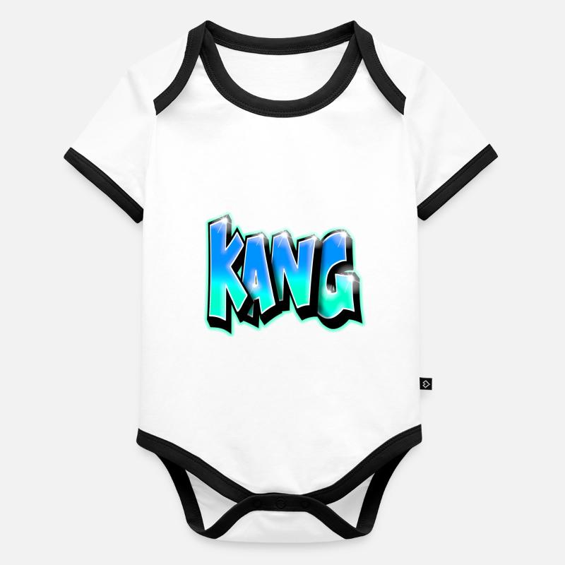 KANG GRAFFITI NAME PRINT Body Bébé bio contrasté manches courtes