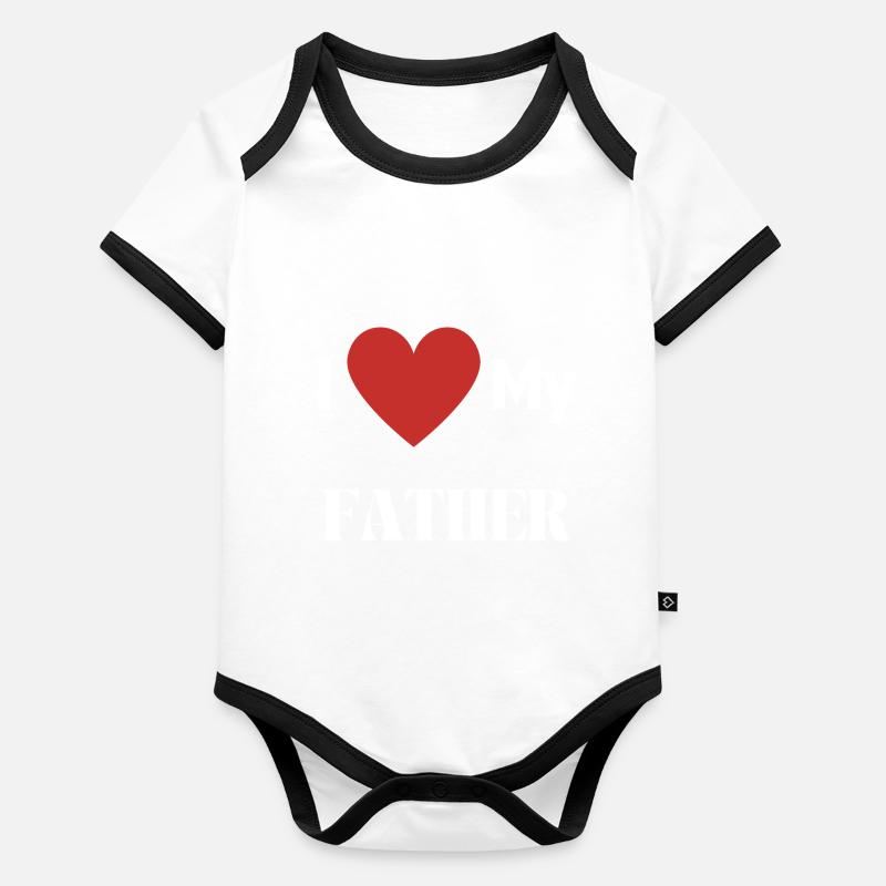 J’AIME MON PÈRE Body Bébé bio contrasté manches courtes