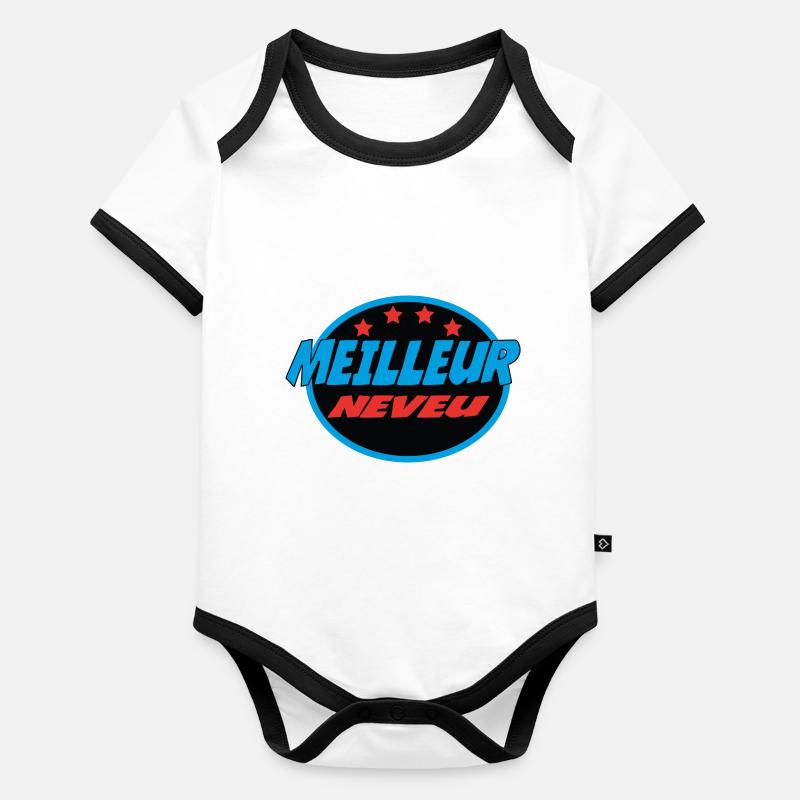 BESTER NEFFE Baby Bio-Kurzarm-Kontrastbody