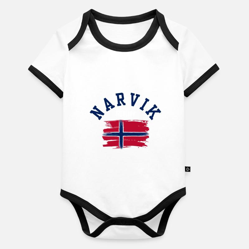 Narvik, Norvège Body Bébé bio contrasté manches courtes