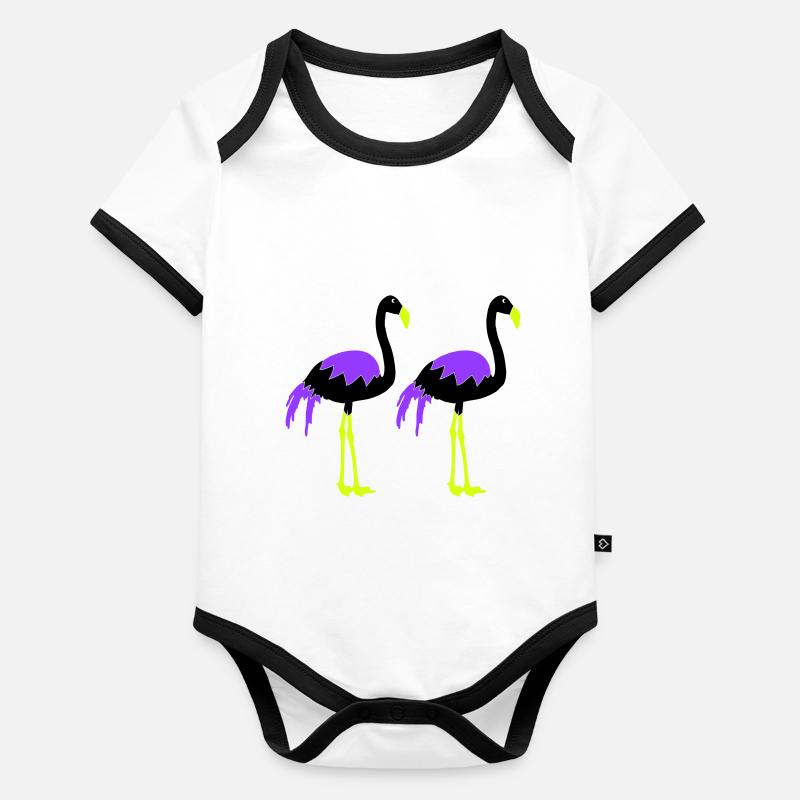 flamingos Organic Baby Contrasting Bodysuit