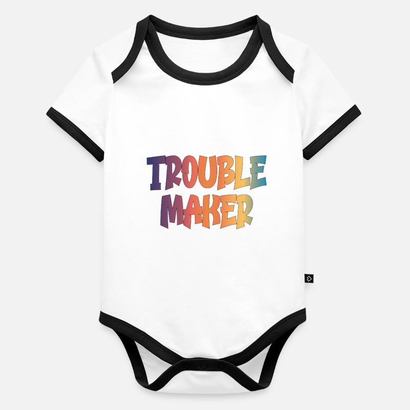 trouble maker Organic Baby Contrasting Bodysuit