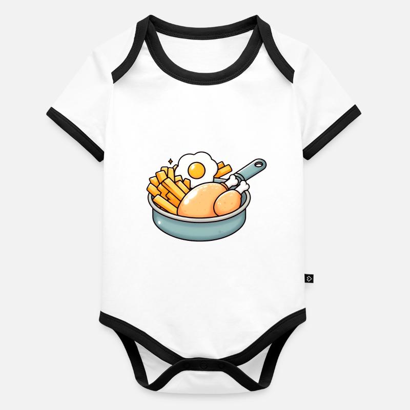 Fried Chicken Egg Organic Baby Contrasting Bodysuit