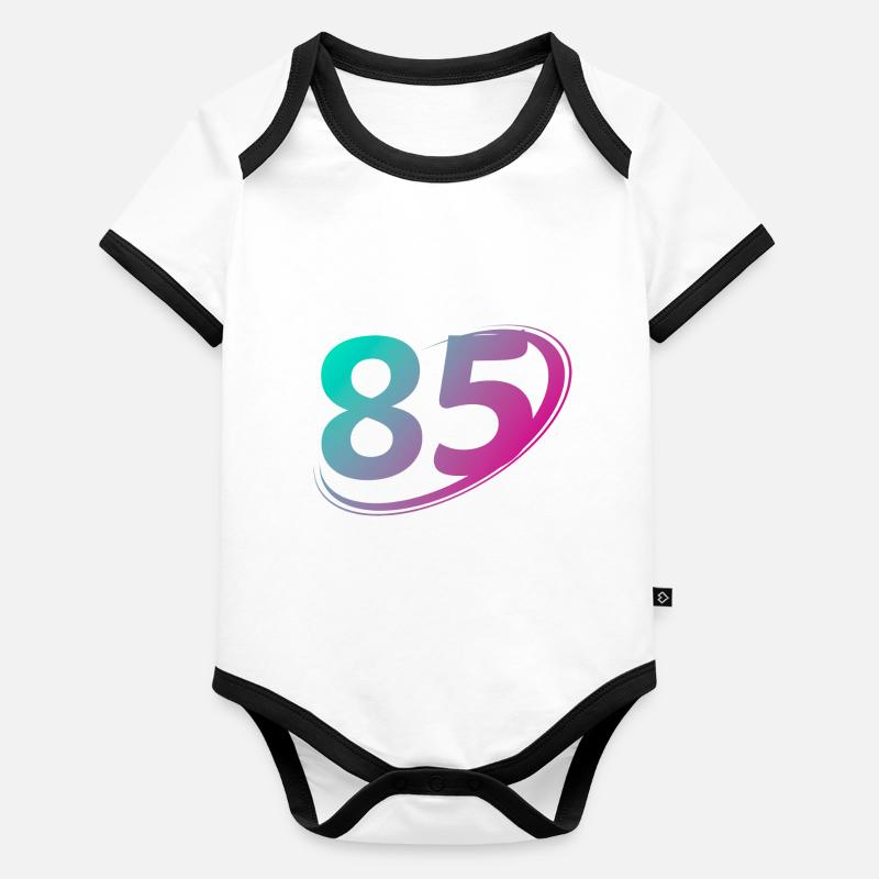 Numéro 85 multicolore Body Bébé bio contrasté manches courtes