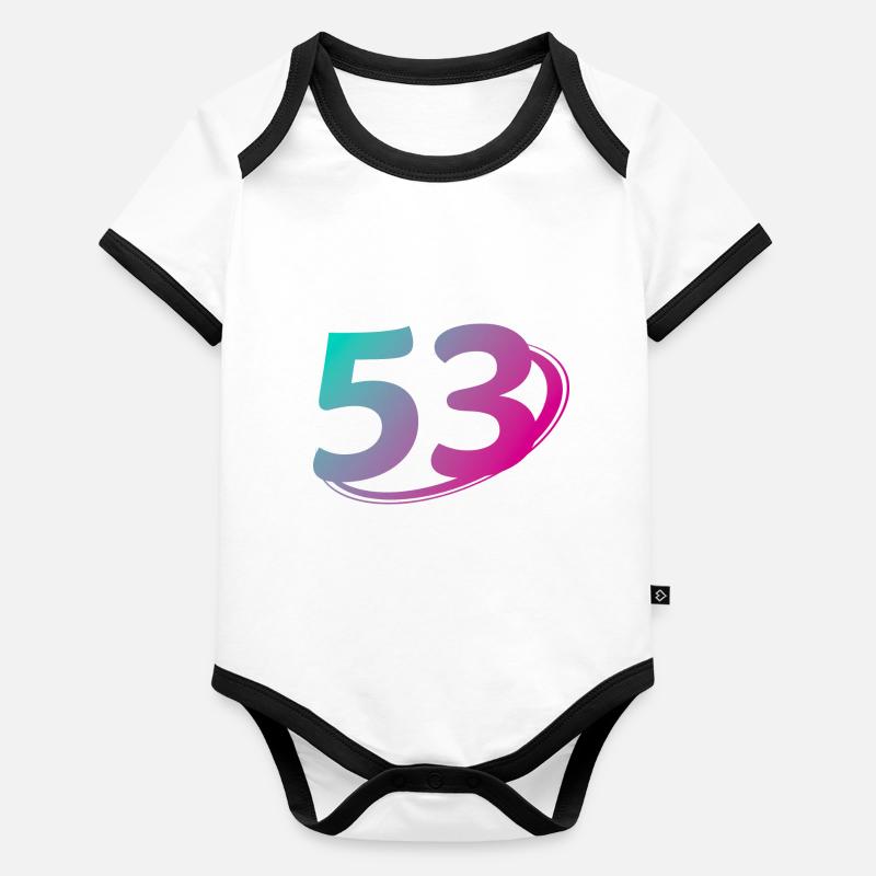 Numéro 53 multicolore Body Bébé bio contrasté manches courtes