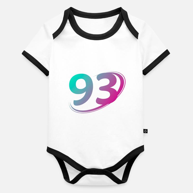 Number 93 multicolor Organic Baby Contrasting Bodysuit