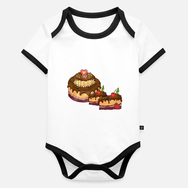 Gâteau Body Bébé bio contrasté manches courtes