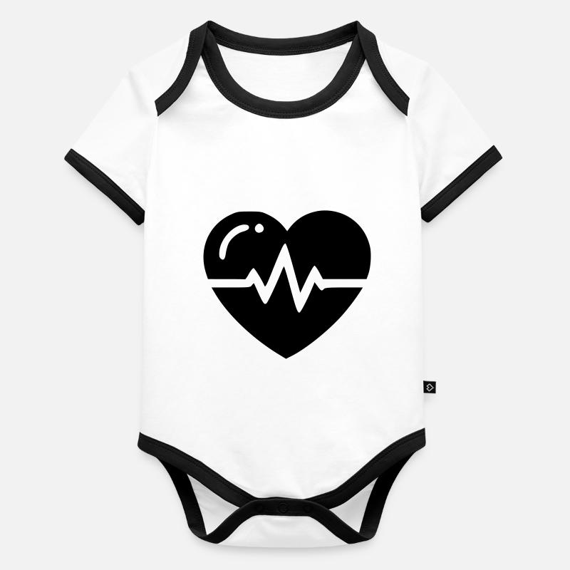 Coeur Moniteur Body Bébé bio contrasté manches courtes