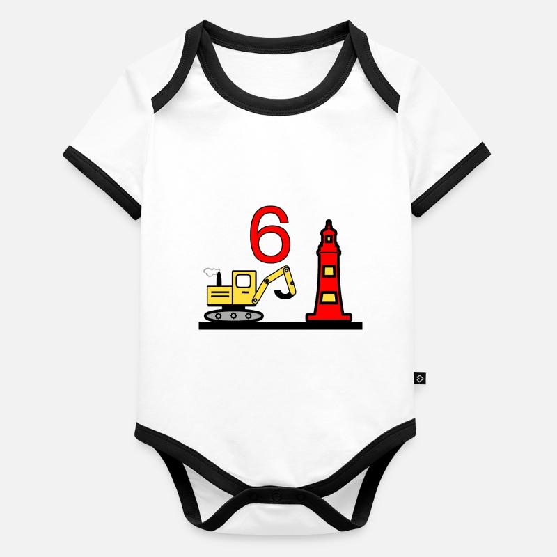 Excavator Organic Baby Contrasting Bodysuit