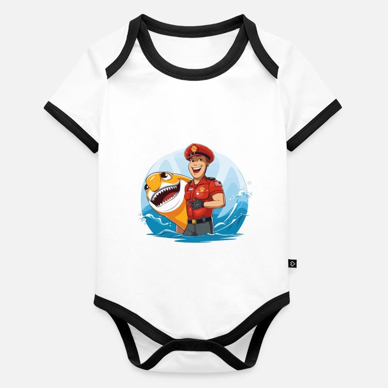 Aileron de sauveteur Body Bébé bio contrasté manches courtes