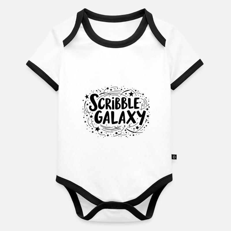 KRITZELN GALAXIE Baby Bio-Kurzarm-Kontrastbody