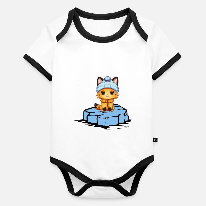 Banquise Fox Body Bébé bio contrasté manches courtes