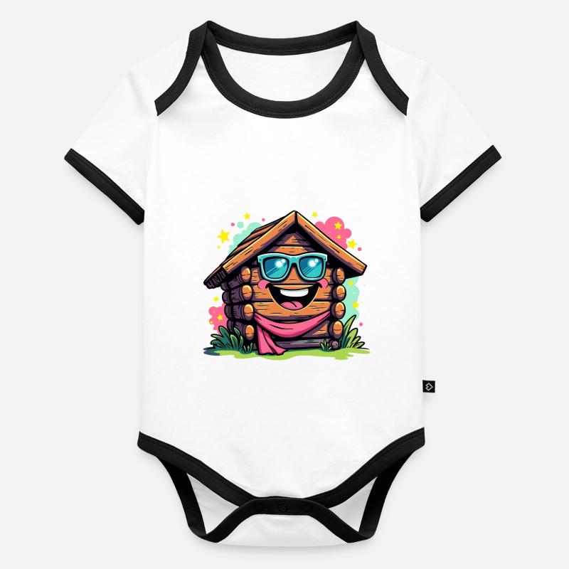 FUN HOLZ Baby Bio-Kurzarm-Kontrastbody