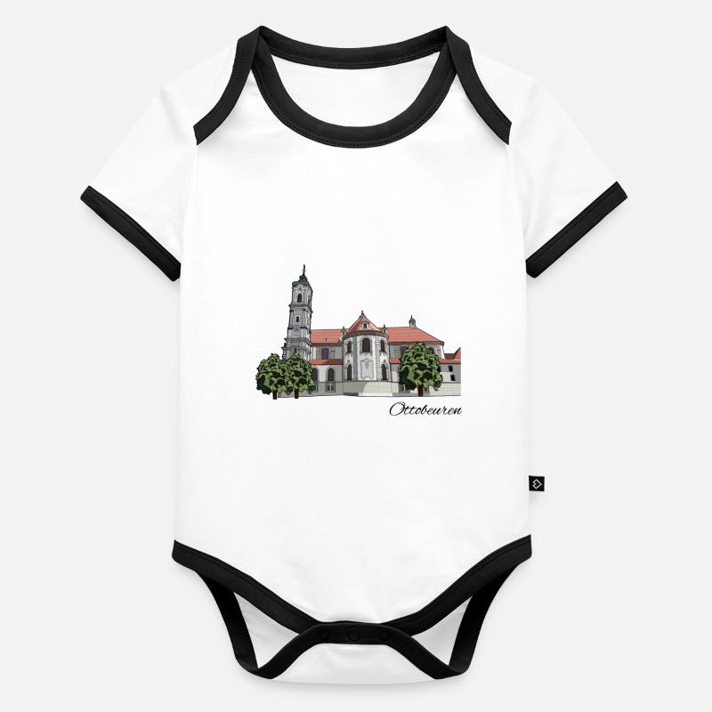 Abbaye bénédictine // Ottobeuren // Illustration Body Bébé bio contrasté manches courtes