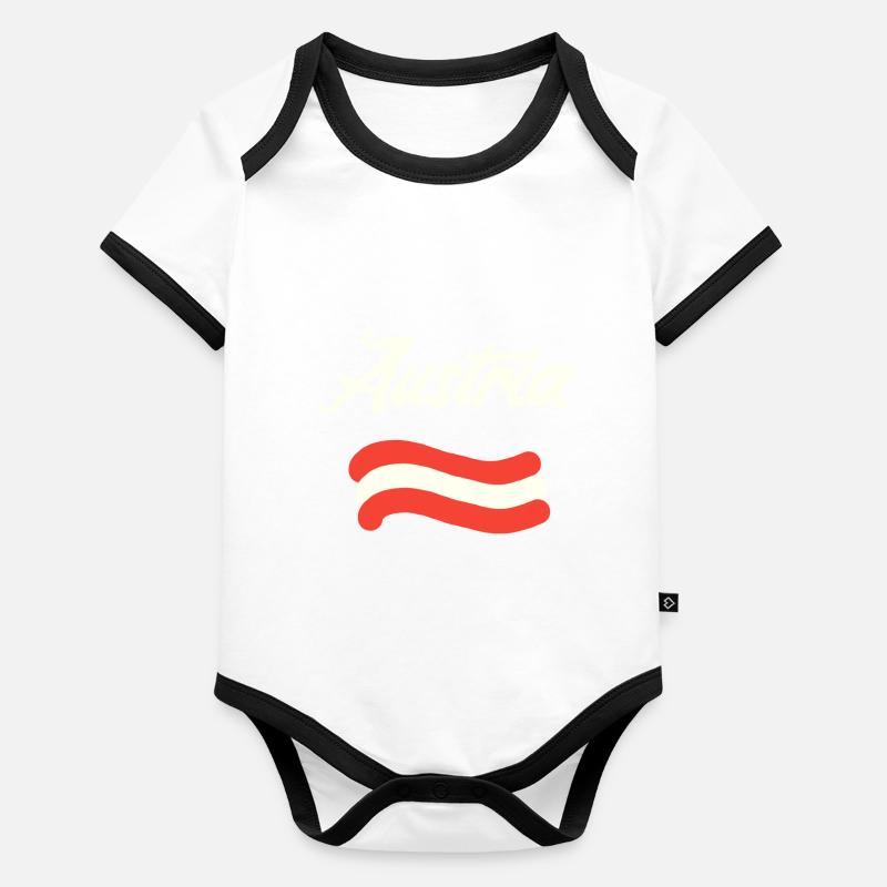 Drapeau de l’Autriche Body Bébé bio contrasté manches courtes