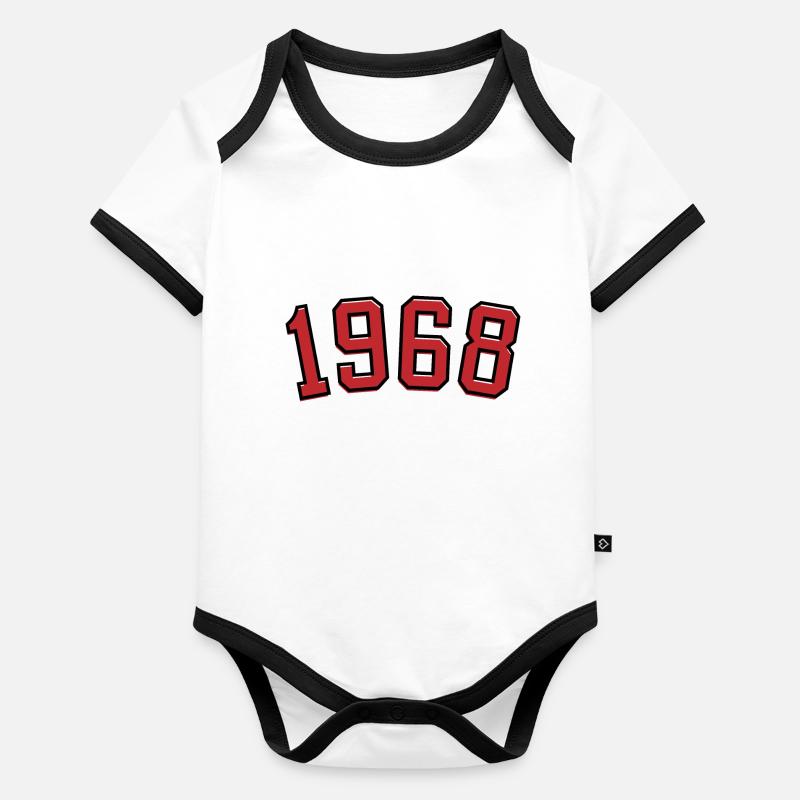 Année de naissance sport 1968 Body Bébé bio contrasté manches courtes
