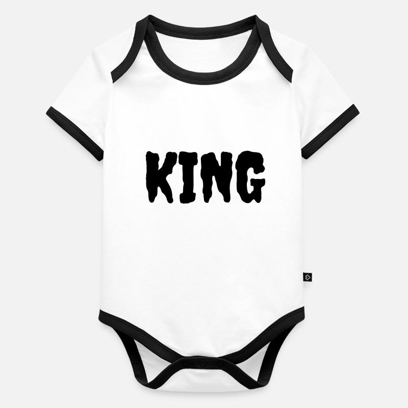 Ich bin ein König Baby Bio-Kurzarm-Kontrastbody