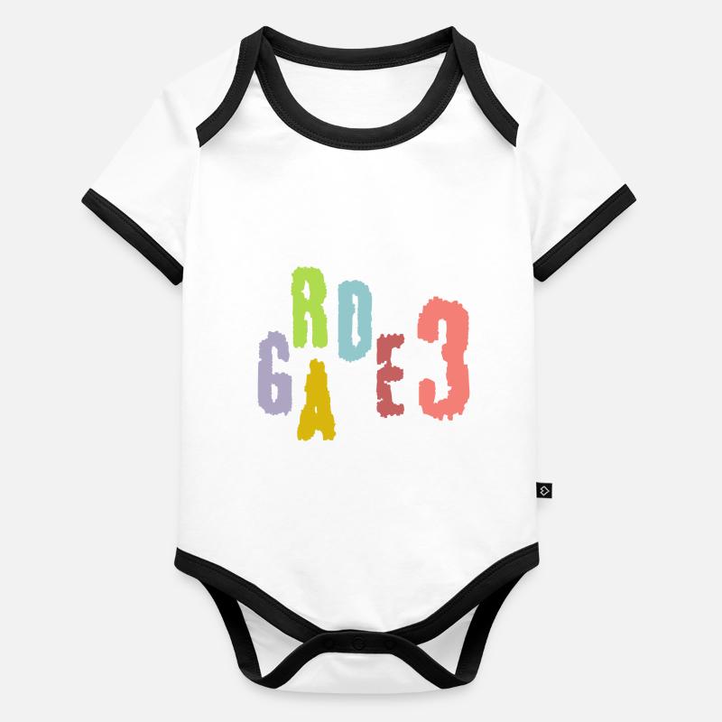 back to school grade 3 third grade Baby Bio-Kurzarm-Kontrastbody