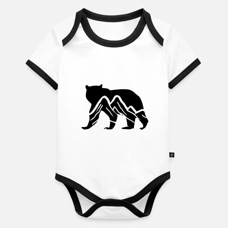 bär berge Baby Bio-Kurzarm-Kontrastbody