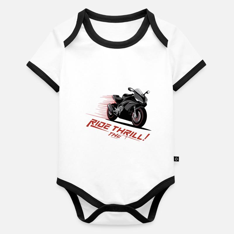 RIDE THE THRILL Organic Baby Contrasting Bodysuit