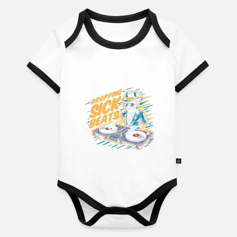 Dropping sick beats Organic Baby Contrasting Bodysuit