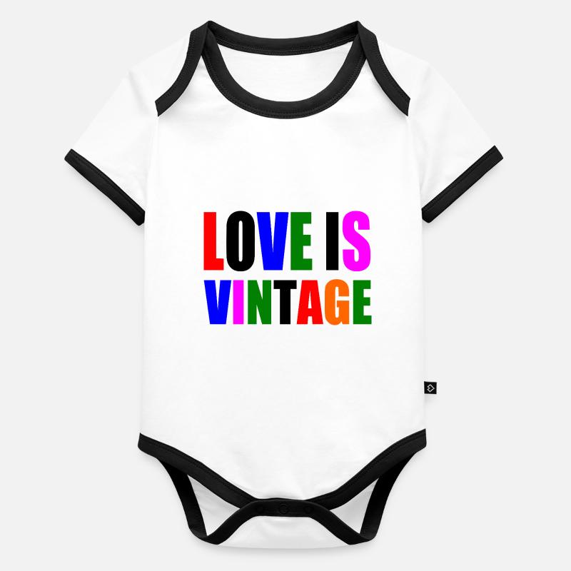 Love is vintage Body Bébé bio contrasté manches courtes