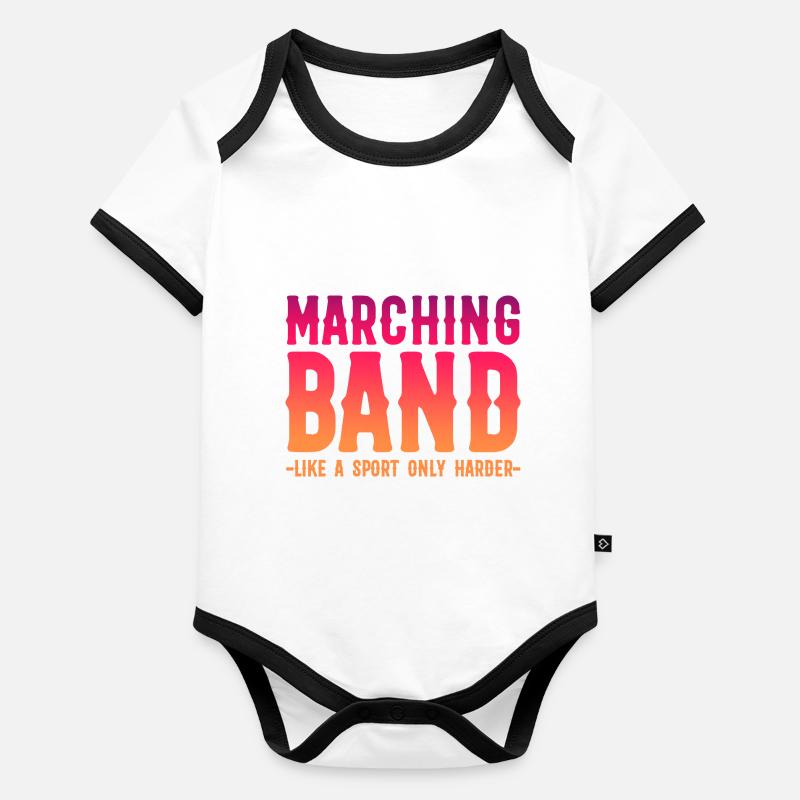 Fanfare comme un sport seulement Musique d’école plus difficile Body Bébé bio contrasté manches courtes