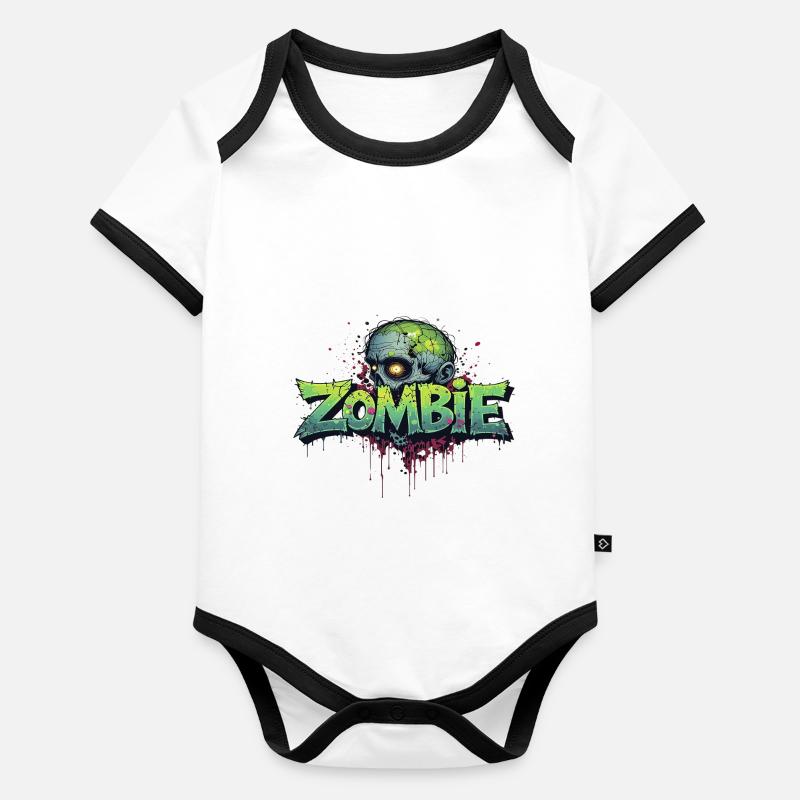 Zombie-Kopf Baby Bio-Kurzarm-Kontrastbody