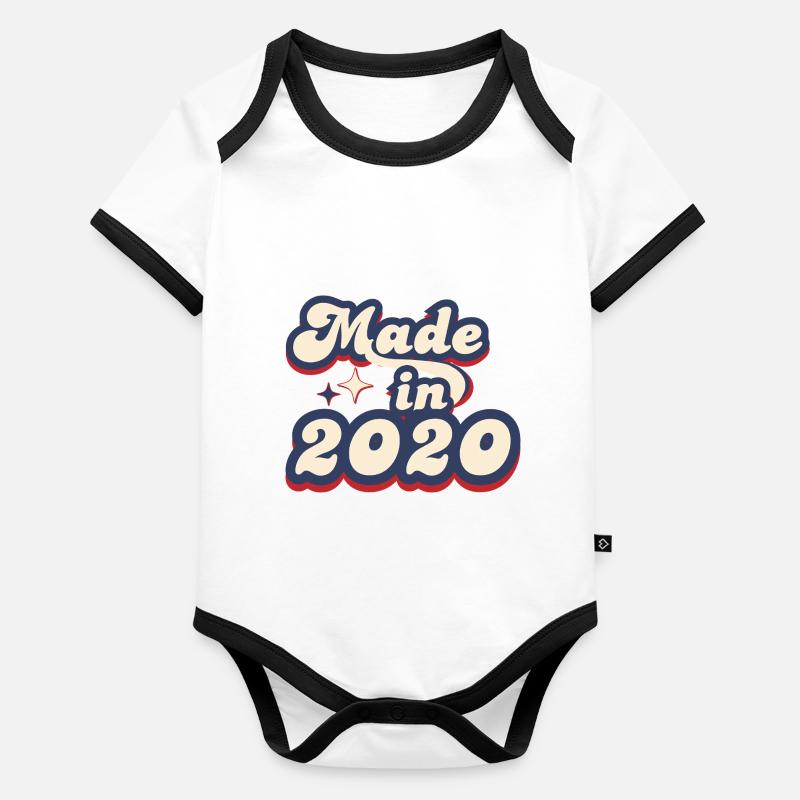 Made in 2020 retro Body Bébé bio contrasté manches courtes