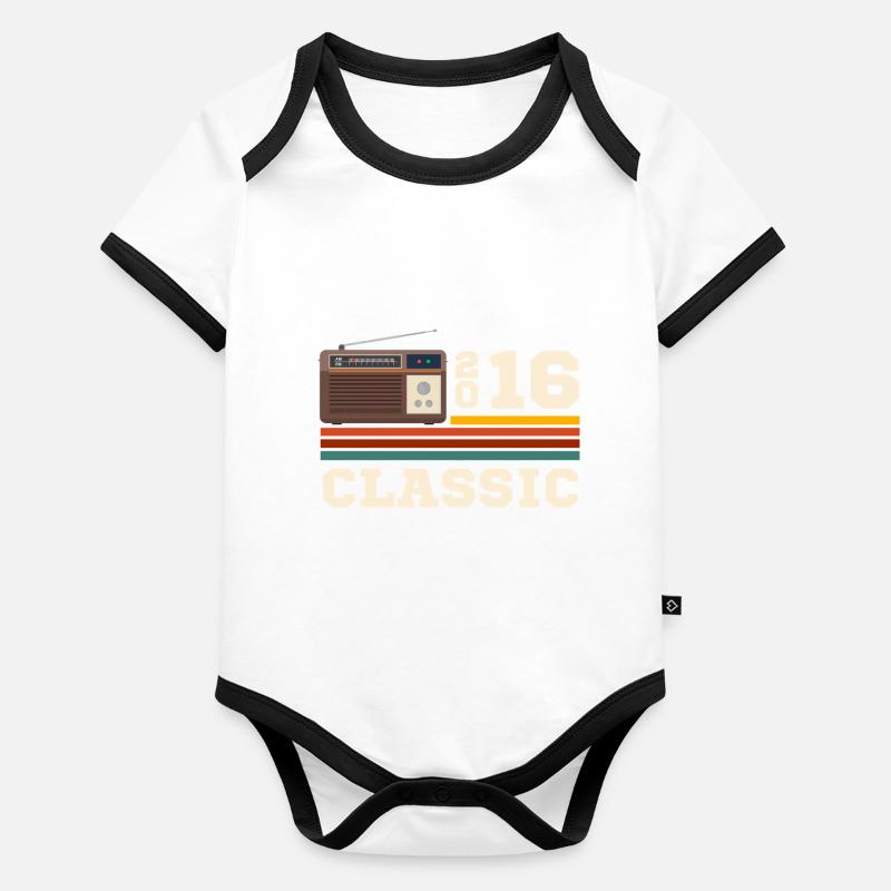 Anniversary 2016 retro classic Organic Baby Contrasting Bodysuit