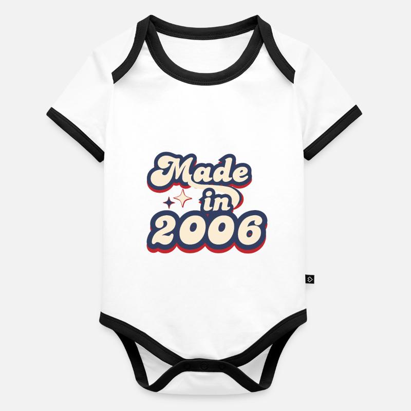 Made in 2006 retro Body Bébé bio contrasté manches courtes