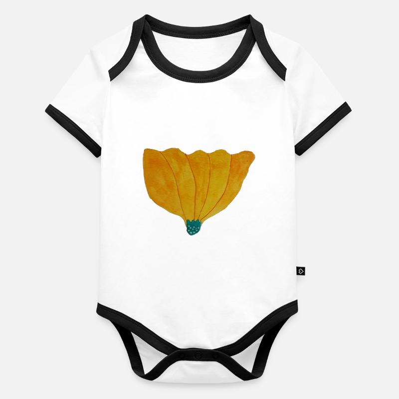 Fleur géante 1 Body Bébé bio contrasté manches courtes