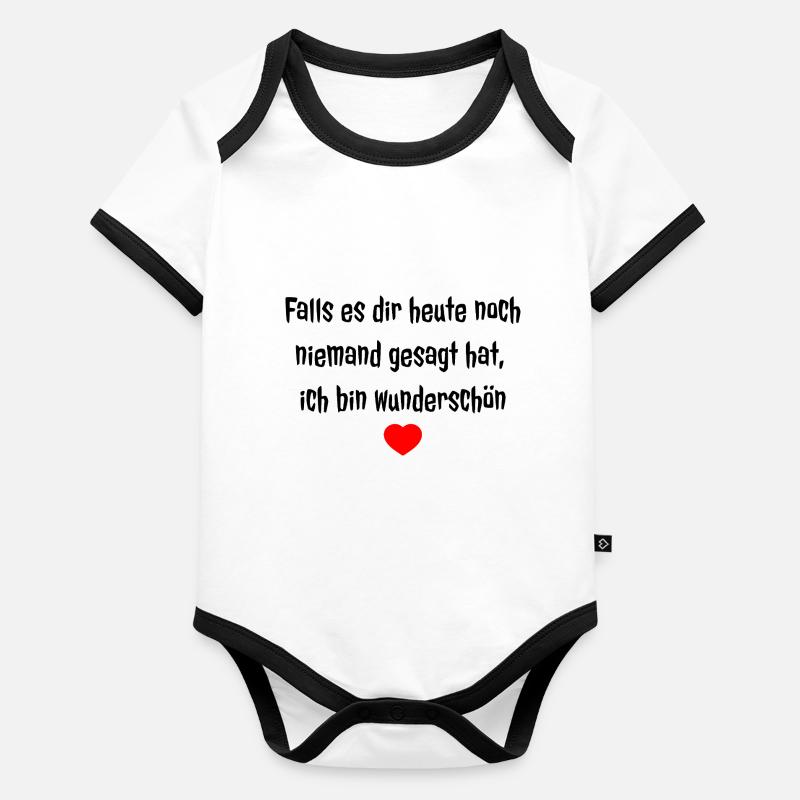 Funny saying Organic Baby Contrasting Bodysuit