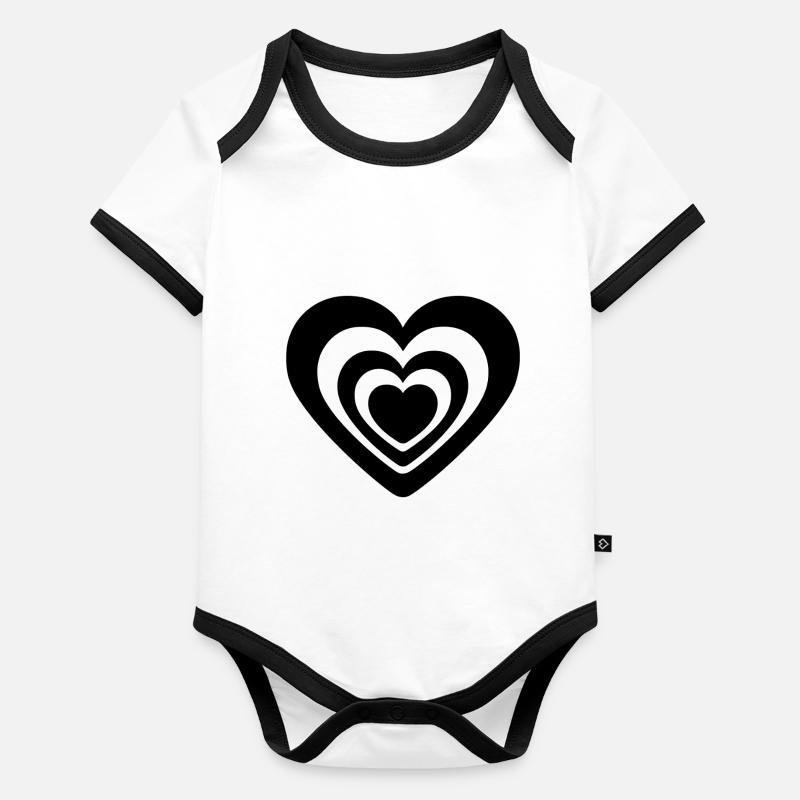 cœur Body Bébé bio contrasté manches courtes