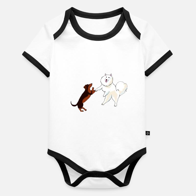 Dancing Dogs C Organic Baby Contrasting Bodysuit