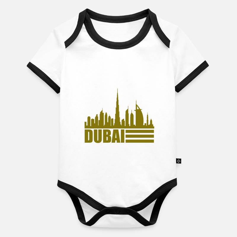 dubai skyline 1 Baby Bio-Kurzarm-Kontrastbody