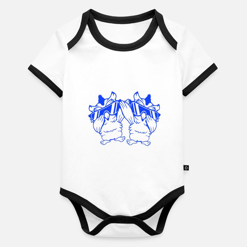 2 hiboux Dabbing Dab Danse Pose Geste Lunettes de soleil Body Bébé bio contrasté manches courtes
